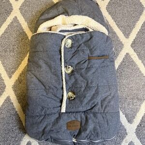 JJ Cole Bundle Me Gray Button Faux Sherpa Cozy Cover Baby Infant